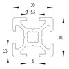 201005//BSB profiel 20x20 nut 6  0 437kg/m 