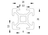 201005//BSB profiel 20x20 nut 6  0 437kg/m 