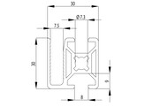 201007//BSB klemprofiel 30x30 WG40 nut 8  0 88kg/m 