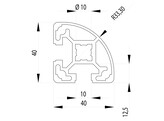 201033//BSB profiel 40x40 R nut 10  1 283kg/m 