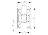 201125//BSB profiel 19x30 nut 8  0 615kg/m 