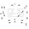 202005//ISB profiel 10x20 nut 5  0 352kg/m 