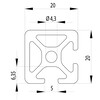 202020//ISB profil 20x20 2N90 nut 5        0 536kg/m 