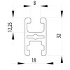 202035//ISB Profiel 32x18 nut 8  0 666kg/m 