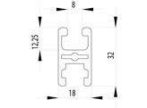 202035//ISB Profiel 32x18 nut 8  0 666kg/m 