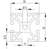 202040//ISB profiel 30x30 licht nut 6  0 929kg/m 