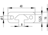 202055//ISB profiel 16x40 zwaar  nut 8  1 156kg/m 