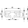 202056//ISB Profiel 40x16 extra licht nut 8  0 6kg/m 