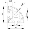 202061//ISB profiel 40x40 afgerond 90   licht nut 8  1 54kg/m 