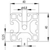 202065//ISB profiel 40x40 1N  1 zijde gesloten  licht nut 8  1 811kg/m 