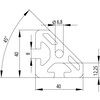 202066//Profiel 40x40 45  zwaar nut 8  1 97kg/m 