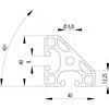 202067//ISB profiel 40x40 licht 45  nut 8  1 5kg/m 