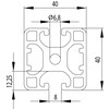 202068//ISB profiel 40x40 2N180 licht nut 8  1 855kg/m 