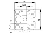 202070//ISB profiel 40x40 2N90 licht nut 8  1 874kg/m 