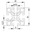 202071//ISB profiel 40x40 extra licht nut 8  1 366kg/m 