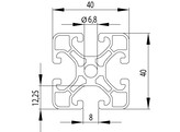 202071//ISB profiel 40x40 extra licht nut 8  1 366kg/m 