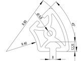 202074//ISB profiel R40/R80 45  nut 8  2 76kg/m 