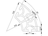 202075//ISB profiel R40/R80 60  nut 8  2 855kg/m 