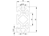 202081//ISB profiel 40x80 zwaar nut 8  4 471kg/m 