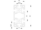 202080SW//ISB zwart profiel 40x80 licht nut 8  3 04kg/m 