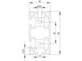 202082//ISB profiel 40x80 2N  1 zijde 80 gesloten  licht nut 8  3 18kg/m 