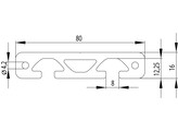 202088//ISB profiel 16x80 zwaar nut 8  2 15kg/m 