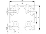 202090//ISB profiel 80x80 licht nut 8  5 384kg/m 