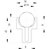 99900040//ISB klemprofiel 18x22 voor as D14 nut 8  0 345kg/m 