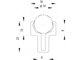 99900040//ISB klemprofiel 18x22 voor as D14 nut 8  0 345kg/m 