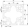 202090SW//ISB zwart profiel 80x80 licht nut 8  5 368kg/m 