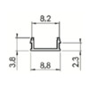 413006//Abdeckprofil PA 8 30 lichtgrau  L  2000