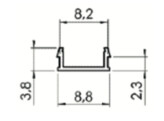 413006//Abdeckprofil PA 8 30 lichtgrau  L  2000