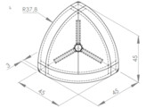 BSB Cover cap corner bracket Nut 10 45 rounded shape