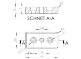 ISB Base plate 30x60 Nut 6 M8  black powder coated